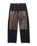 uniform experiment 26S/S LEATHER DOUBLE KNEE DENIM PAINTER PANTS [ UE-260005 ]
