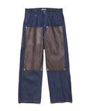 uniform experiment 26S/S LEATHER DOUBLE KNEE DENIM PAINTER PANTS [ UE-260005 ]