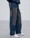 uniform experiment 26S/S LEATHER DOUBLE KNEE DENIM PAINTER PANTS [ UE-260005 ]