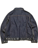 [ Pre-order ] uniform experiment 26A/W LEATHER ASSEMBLED DENIM TRUCKER JACKET [ UE-262020 ]