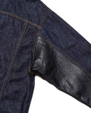 [ Pre-order ] uniform experiment 26A/W LEATHER ASSEMBLED DENIM TRUCKER JACKET [ UE-262020 ]
