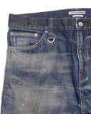 [ Pre-order ] uniform experiment 26A/W DAMAGED DENIM REGULAR-FIT JEANS [ UE-262026 ]