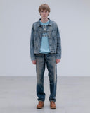 [ Pre-order ] uniform experiment 26A/W DAMAGED DENIM REGULAR-FIT JEANS [ UE-262026 ]