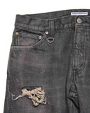 [ Pre-order ] uniform experiment 26A/W DAMAGED DENIM TAPERED-FIT JEANS [ UE-262027 ]