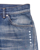 [ Pre-order ] uniform experiment 26A/W DAMAGED DENIM TAPERED-FIT JEANS [ UE-262027 ]