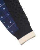 [ Pre-order ] uniform experiment 26A/W STAR PRINT CHECK PANELED CABLE KNIT [ UE-262049 ]