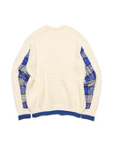 [ Pre-order ] uniform experiment 26A/W STAR PRINT CHECK PANELED CABLE KNIT [ UE-262049 ]