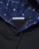 [ Pre-order ] uniform experiment 26A/W STAR PRINT CHECK LINING SWEAT HOODIE [ UE-262050 ]