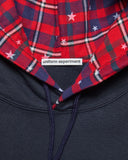 [ Pre-order ] uniform experiment 26A/W STAR PRINT CHECK LINING SWEAT HOODIE [ UE-262050 ]