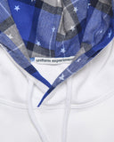 [ Pre-order ] uniform experiment 26A/W STAR PRINT CHECK LINING SWEAT HOODIE [ UE-262050 ]