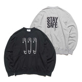 uniform experiment 26A/W JUDY BLAME: STAY SAFE CREWNECK SWEAT [ UE-262084 ] cotwo