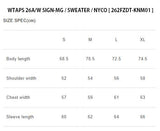 [ Pre-order ] WTAPS 26A/W SIGN-MG / SWEATER / NYCO [ 262FZDT-KNM01 ]