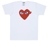 COMME des GARCONS Play Red Play T-Shirt With Blue Eyes  ( Ladies ) [ AZ-T085-051-1 ]