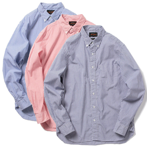 BEAMS PLUS Cotton Broad London Stripe Button Down Shirt cotwo