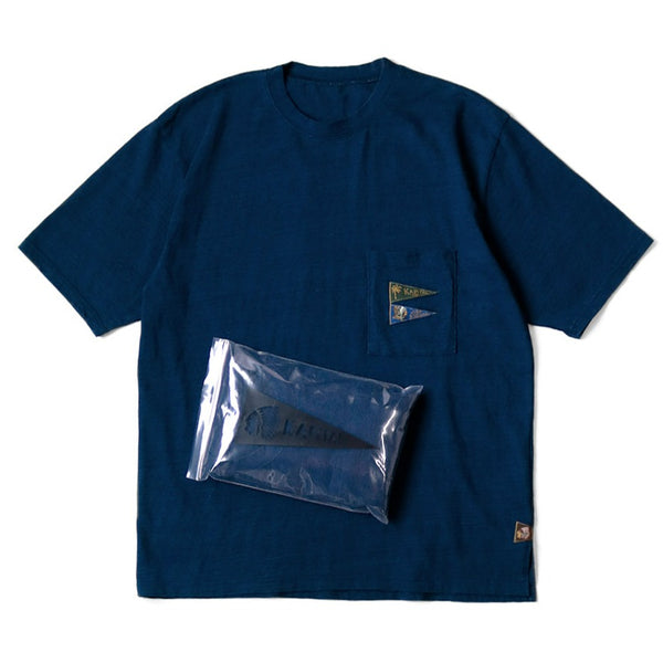 KAPITAL IDG Tenjiku Pennant 3flags Pocket Tee [ EK-1225 ]