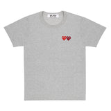 COMME des GARCONS Play T-Shirt With Double Heart ( Ladies ) [ AZ-T225-051 ]