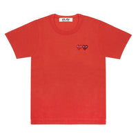 COMME des GARCONS Play T-Shirt With Double Heart ( Ladies ) [ AZ-T225-051 ]