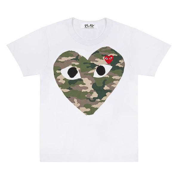 COMME des GARCONS Camouflage Heart PLAY Tee ( Ladies ) [ AZ-T241-051 ]