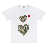 COMME des GARCONS Camouflage Double Heart PLAY Tee ( Ladies ) [ AZ-T245-051 ]