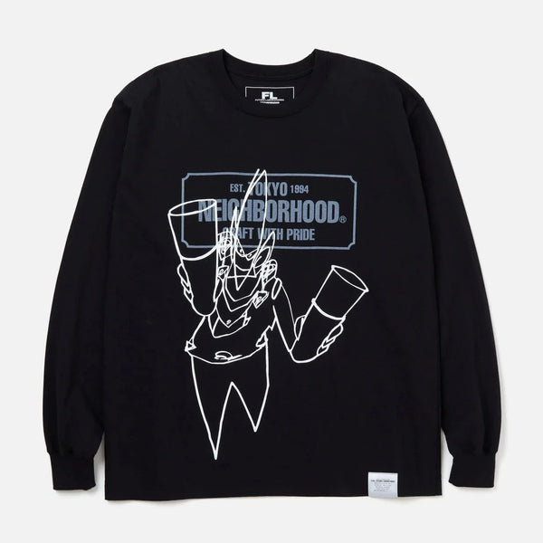 ネイバーフッド フューチュラ チャンバー 黒 HOMESPRAY FL-007 NEIGHBORHOOD x Futura Laboratories HOMESPRAY FL-007 CREWNECK