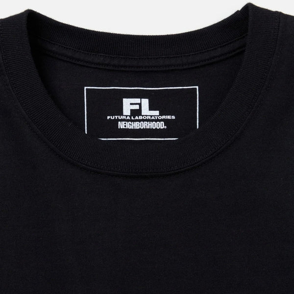 ネイバーフッド フューチュラ チャンバー 黒 HOMESPRAY FL-007 NEIGHBORHOOD x Futura Laboratories HOMESPRAY FL-007 CREWNECK