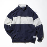 NAUTICA ( JAPAN ) Panel Border Cadet Collar Fleece Sweatshirt