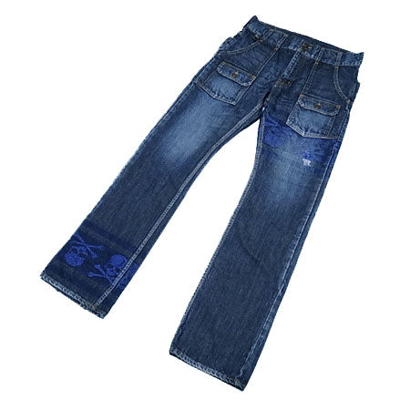 mastermind WORLD Monogram Denim Jeans Pants Blue