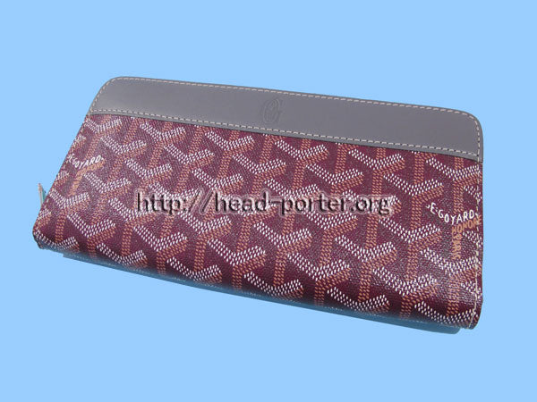 Goyard Matignon Zip Long Wallet Pink Multi Pocket Card Holder Red