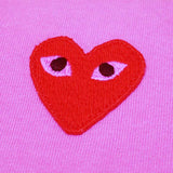 COMME des GARCONS Pink Overdyed 1& 1/2 Red Heart PLAY Tee ( Ladies ) [ T033-101-1 ]