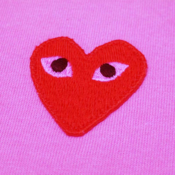 COMME des GARCONS Pink Overdyed 1& 1/2 Red Heart PLAY Tee ( Ladies