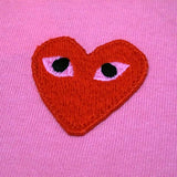 COMME des GARCONS Pink Overdyed Small Red Heart PLAY Tee ( Ladies ) [ T107-101-2 ]