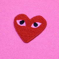COMME des GARCONS Pink Overdyed Red Heart Polo Shirt ( Ladies ) [ T005-101-5 ]