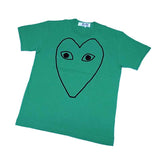 COMME des GARCONS Green Body Color Border Line PLAY Tee ( Ladies ) [ T125-3 ]