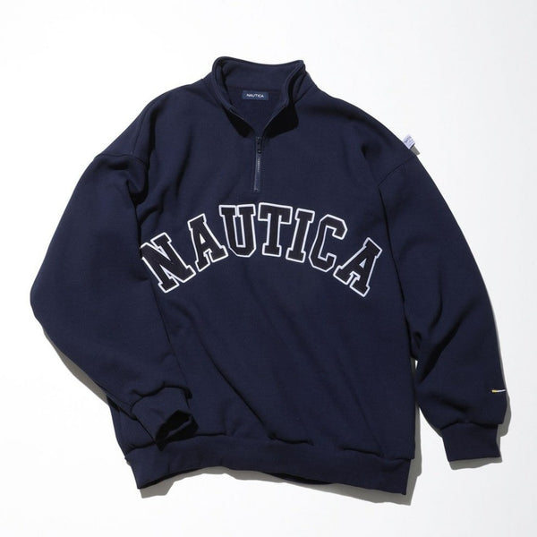 NAUTICA ( JAPAN ) Arch Logo Cadet Collar Fleece Sweatshirt – cotwohk